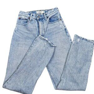 Abercrombie & Fitch 90s Straight Ultra High Rise Curve Love Light Jeans Size 25